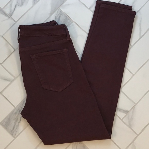 Addison Skinny Jeans Dark Burgundy Wine color - Picture 3 of 4